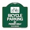 Signmission Bicycle Parking by Permit C.V.S. 21210 W/ Bicycle Graphic Heavy-Gauge Alum, 18" x 18", GW-1818-24322 A-DES-GW-1818-24322 - alternate 1